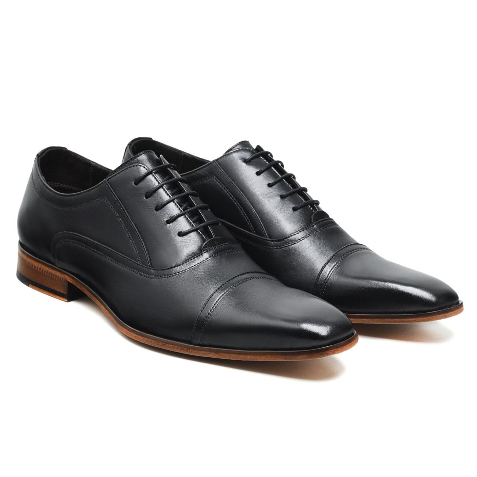 Vista 2 Sapato Fino Social em Couro Oxford Paulo Vieira Cor Paulo Vieira Homem preto