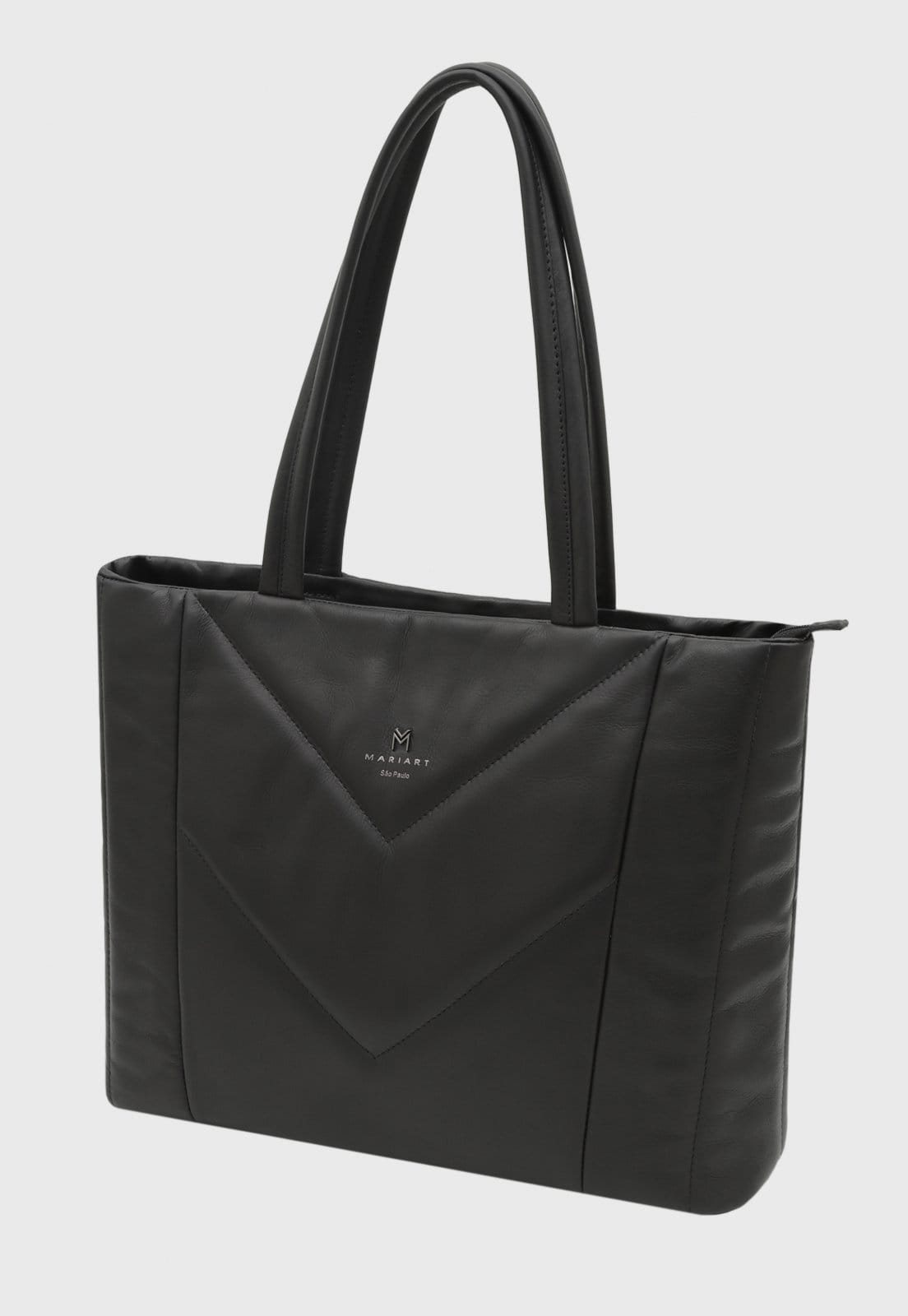 Bolsa Tote Couro Mariart Graviolinha Preta