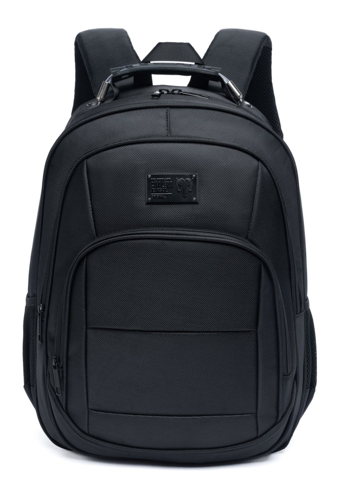 Vista principal Mochila Masculina Executiva Reforçada Trabalho Espaçosa Moderna Cavalera preto