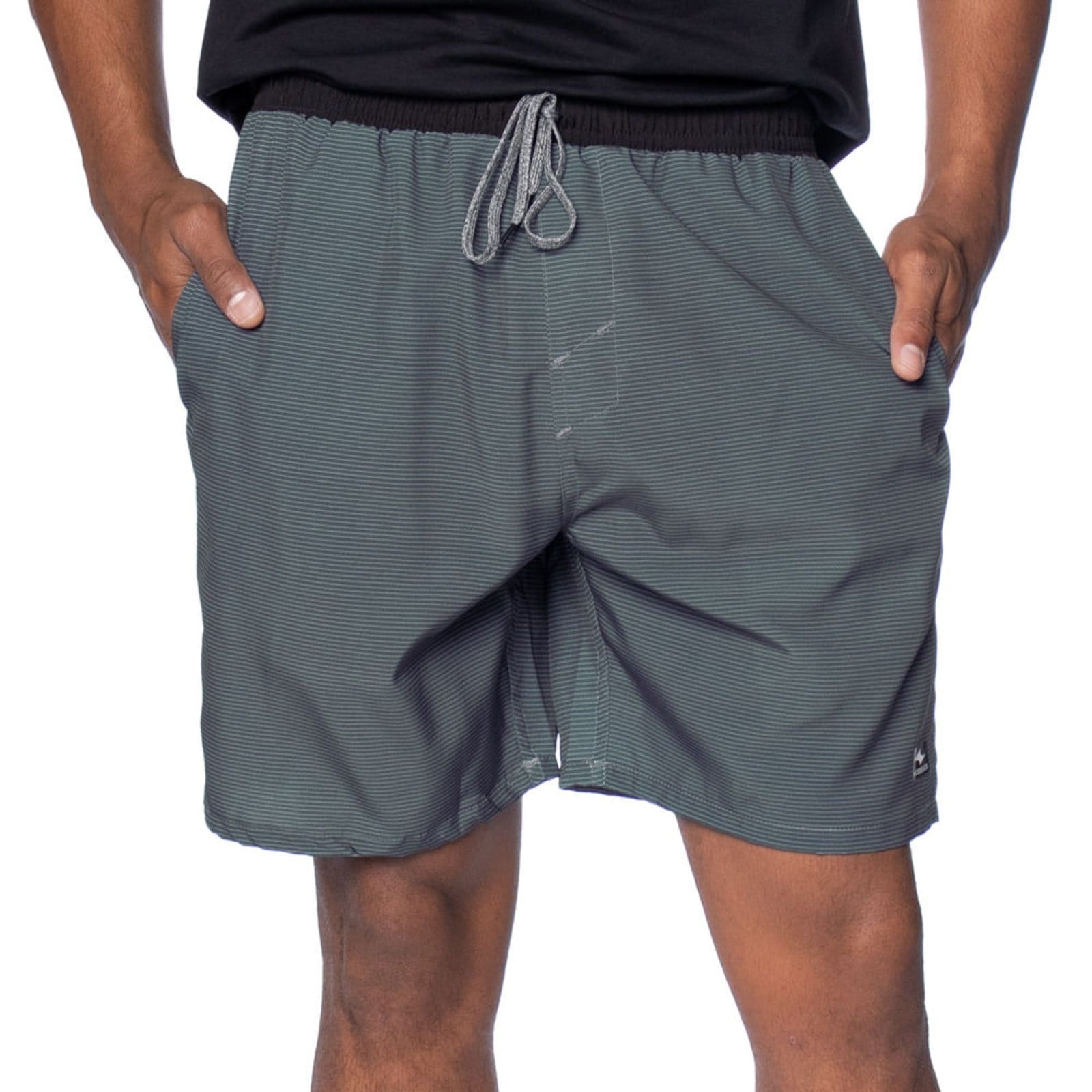 Short Masculino Nicoboco Estampa Listrada Escuro/preto