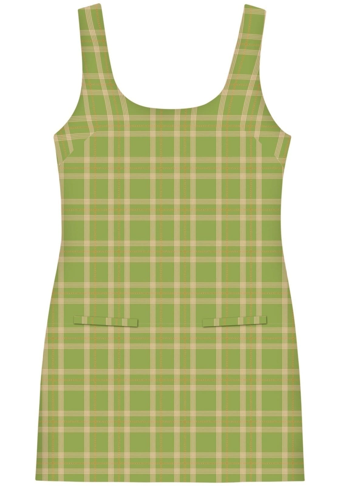 Vista 2 Vestido Curto Xadrez De Alças Largas Em Algodão Peletizado Lez a Lez verde