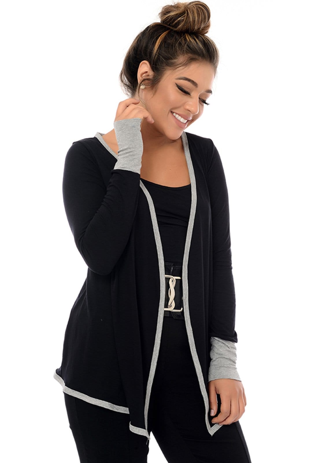 Cardigan Feminino Manga Longa com Punho B’Bonnie - 2