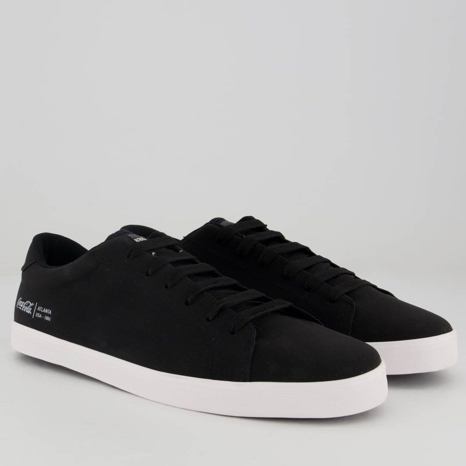 Vista 2 Tênis Coca Cola Yankee e Branco Coca-Cola preto