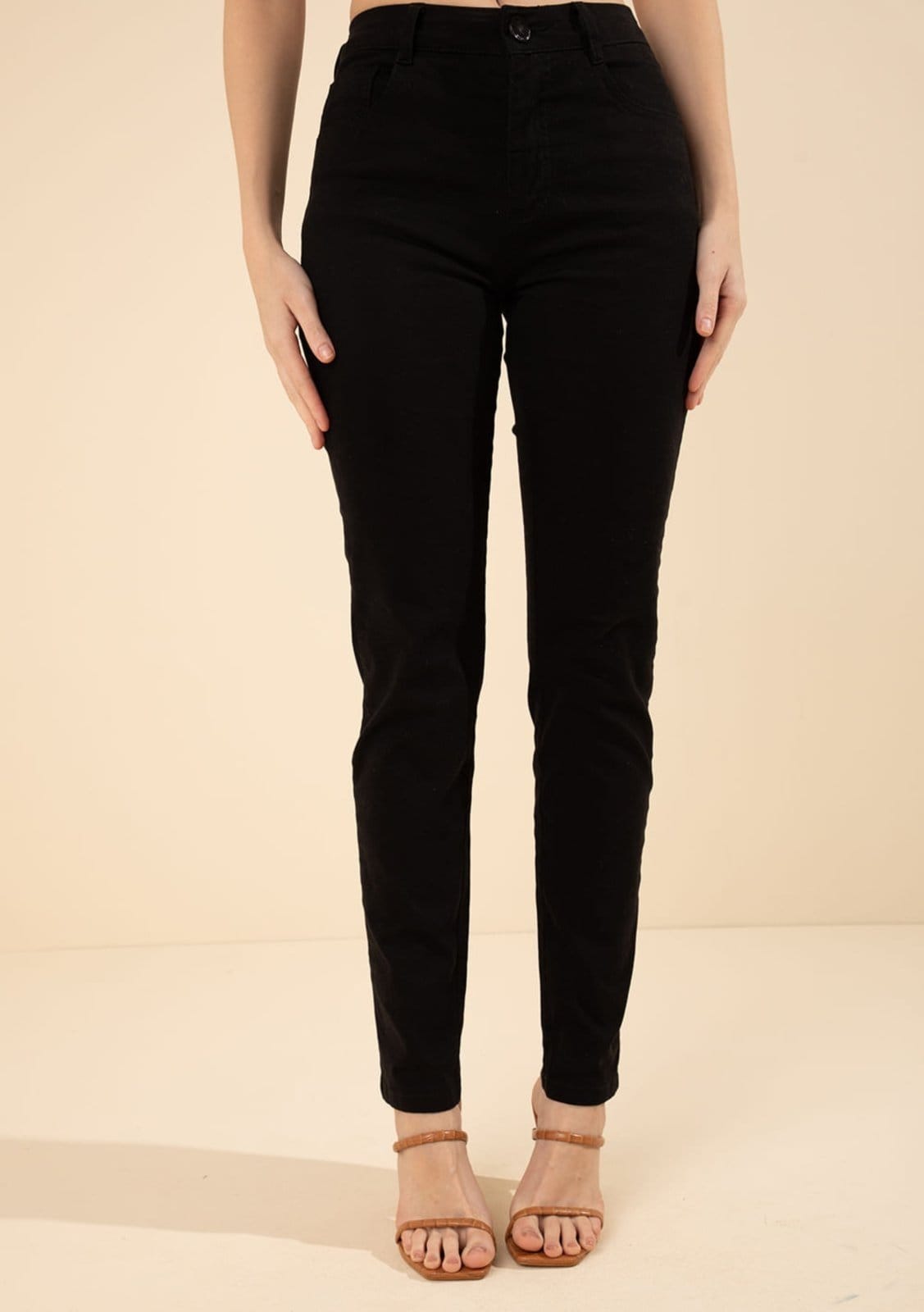 Vista 2 Calça Morena Rosa Skinny Média Preto Morena Rosa preto rosa