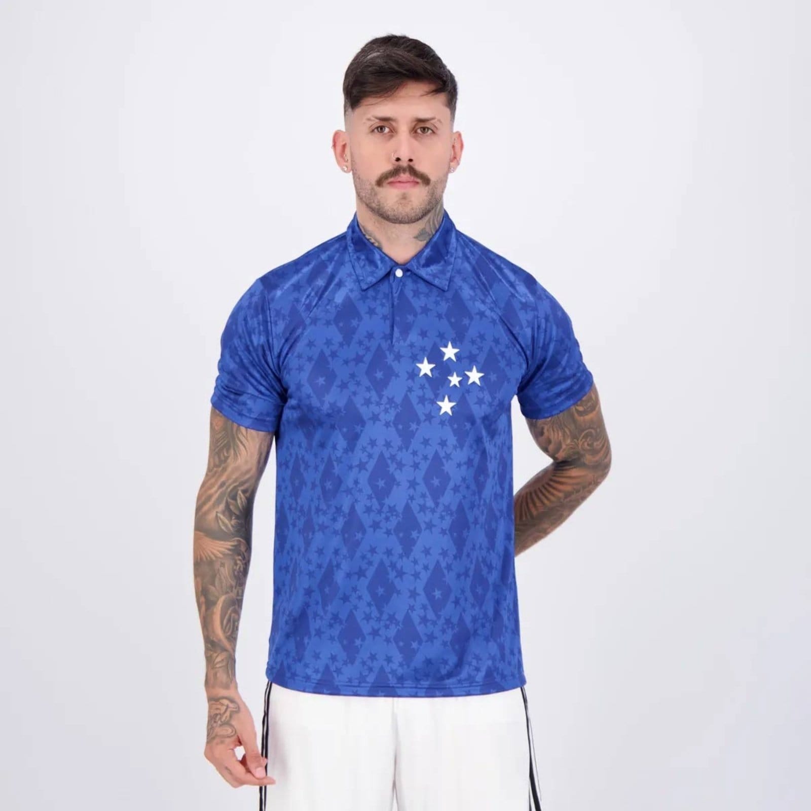 Vista 2 Camisa Cruzeiro Retrô 1993 9 Ronaldo Oldoni azul