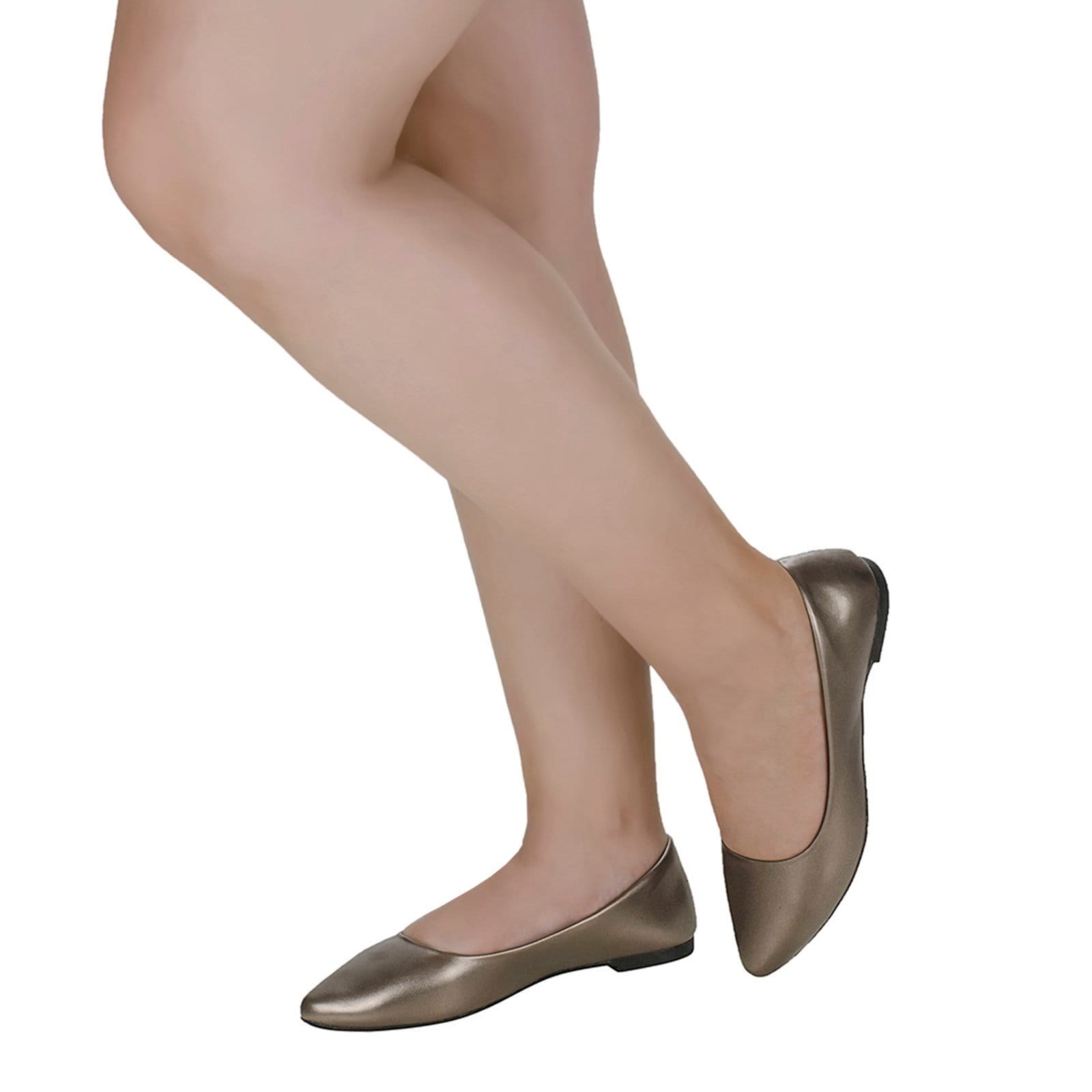 Vista 2 Sapatilha Bico Fino Lisa Social Trabalho Confortável Moda Shekinah Shekinah prata velho