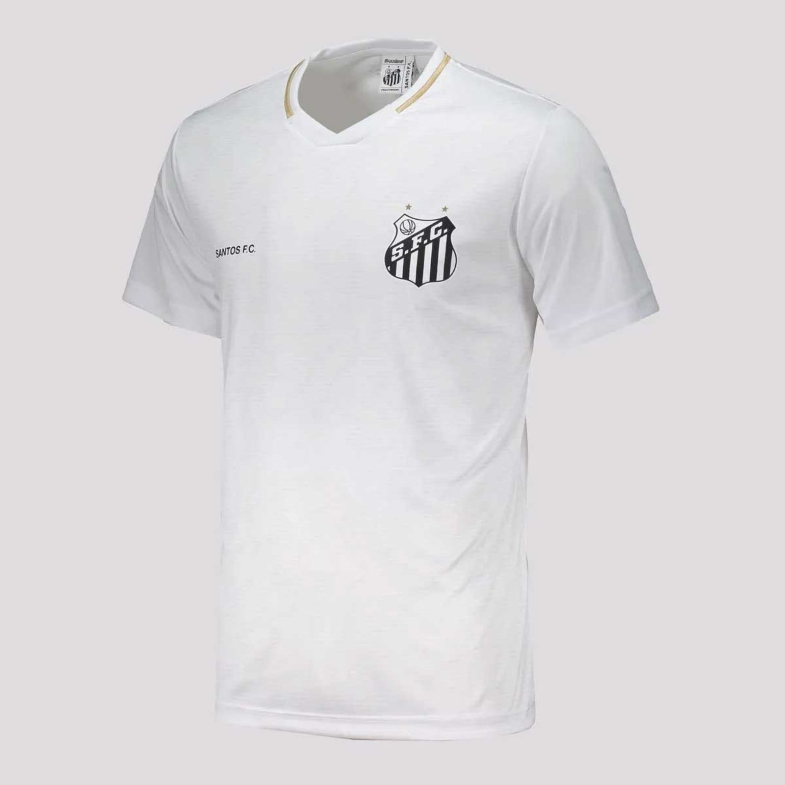 Vista 2 Camisa Santos Deslocar Branca braziline branco