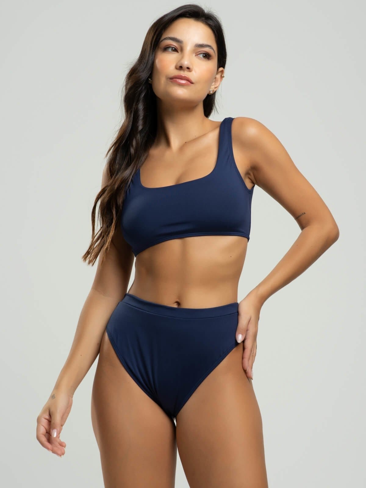 Biquini Regata Calcinha Hot Pants Bojo Removivel Proteção Uv 50+ Vicbela Marinho