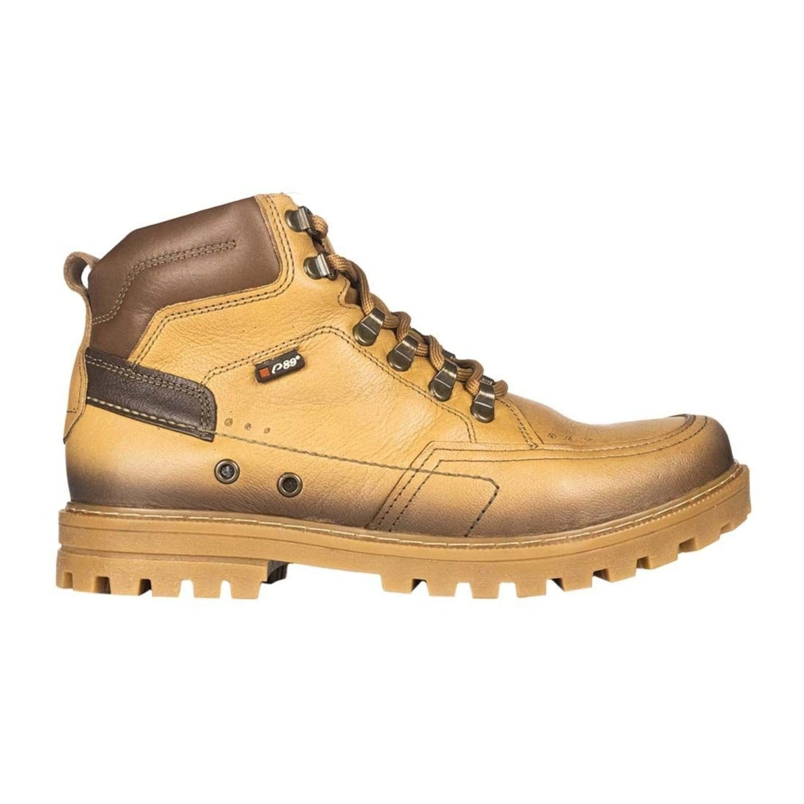 Vista principal Bota Pegada Coturno Ilhós Metal Recortes PEGADA caramelo