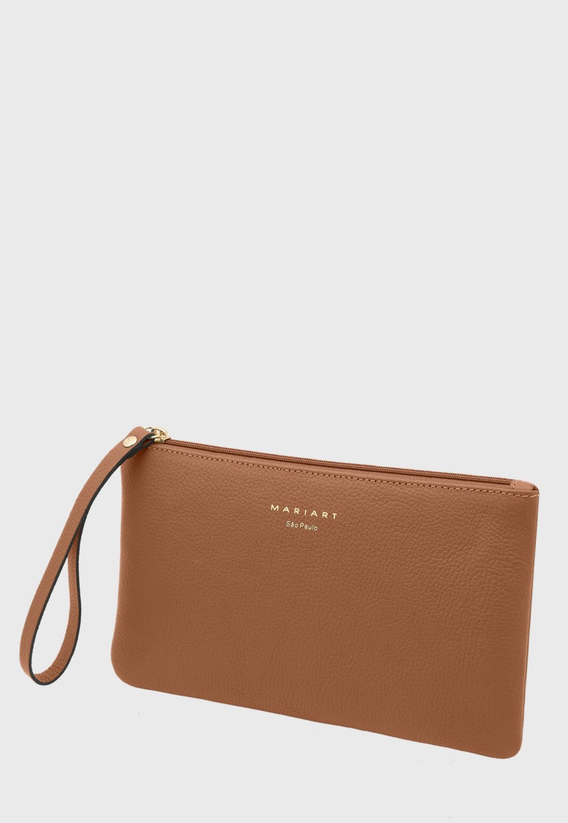 Bolsa Carteira Clutch Couro Mariart Cambuí Camel