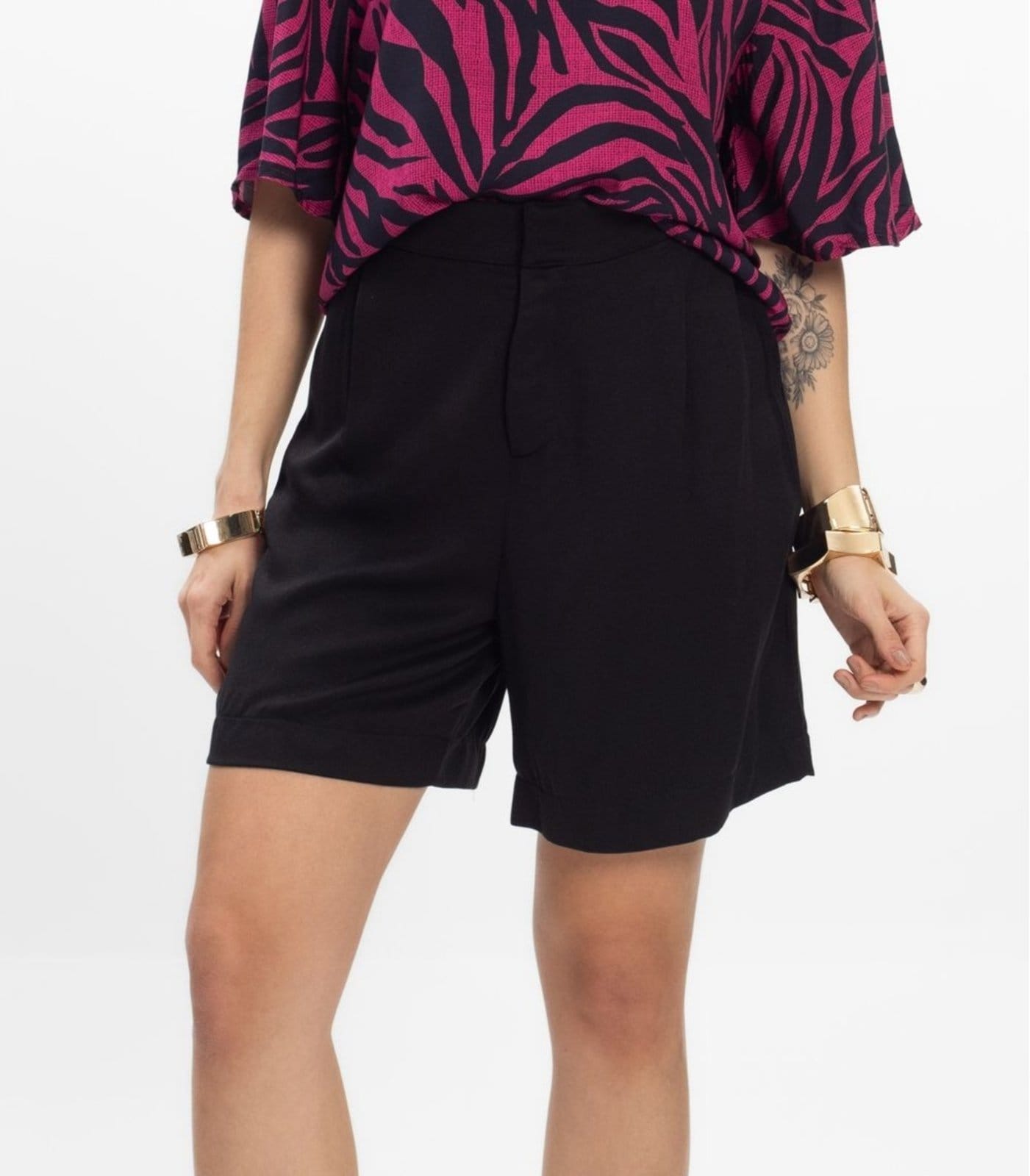 Vista 2 Bermuda Viscose Double Feminina Endless Endless preto