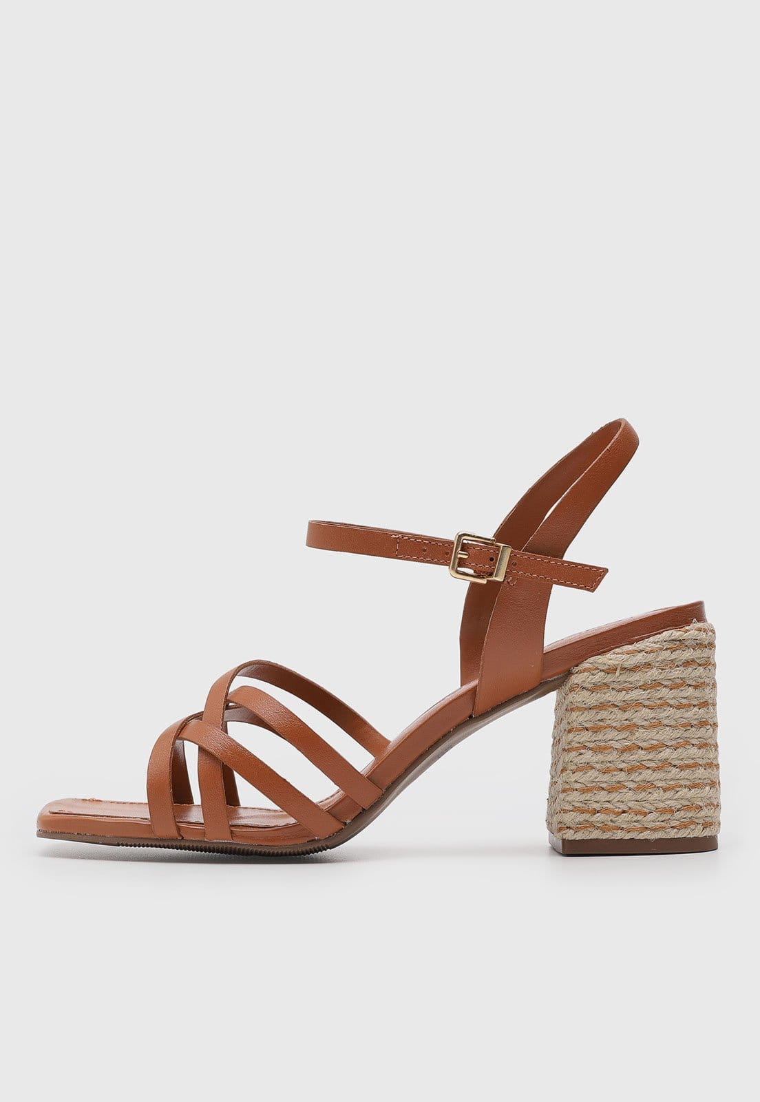 Sandália Feminina Loucos e Santos Salto Bloco Corda