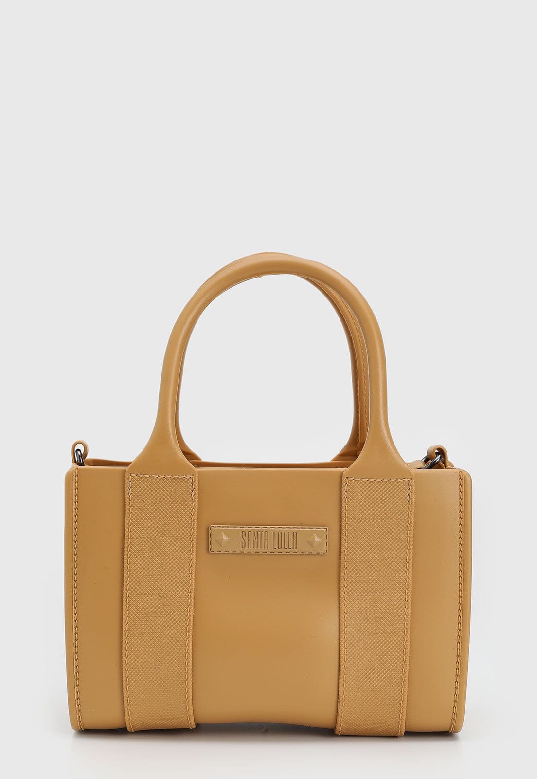 Vista principal Bolsa Média Feminina Santa Lolla Estruturada Amarela Santa Lolla amarelo