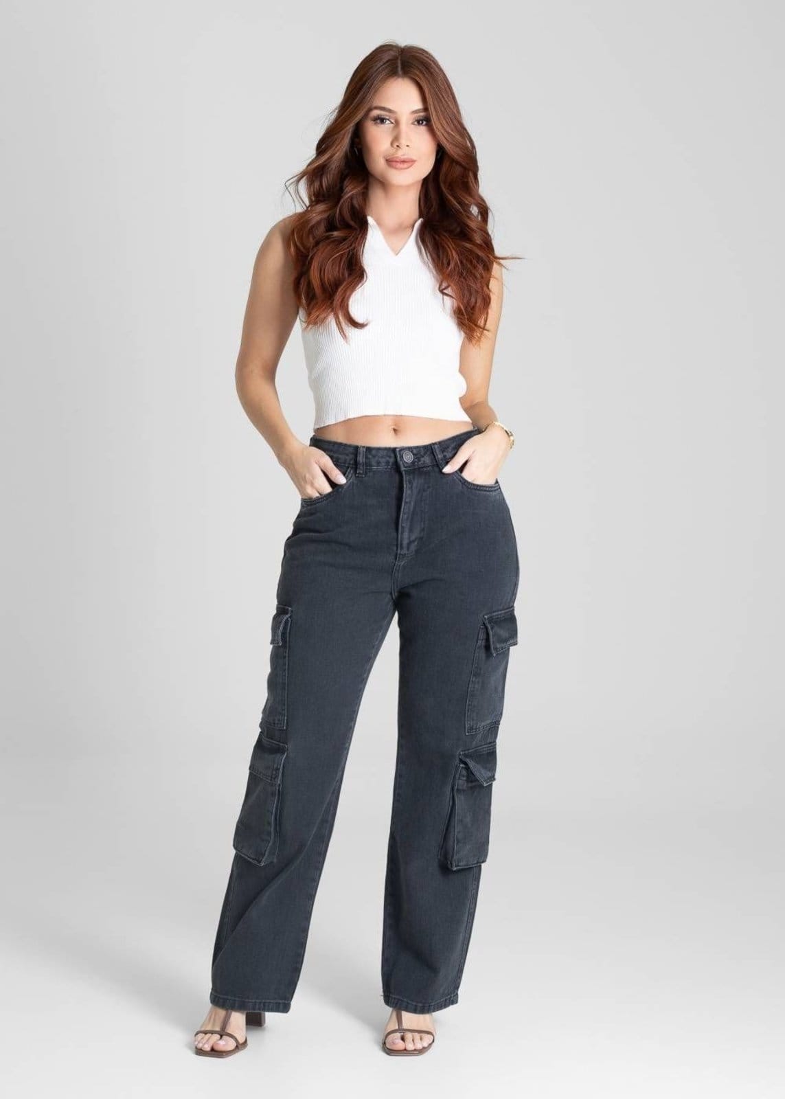 Vista 2 Calça Jeans Sawary Reta Petit - 280856 Sawary preto