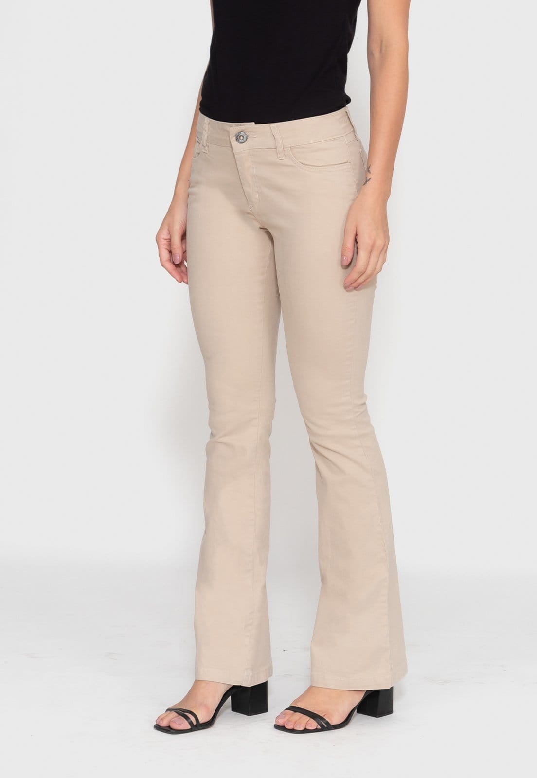 Vista principal Calça Sarja Macaw Flare Julia 7825 Macaw cinza