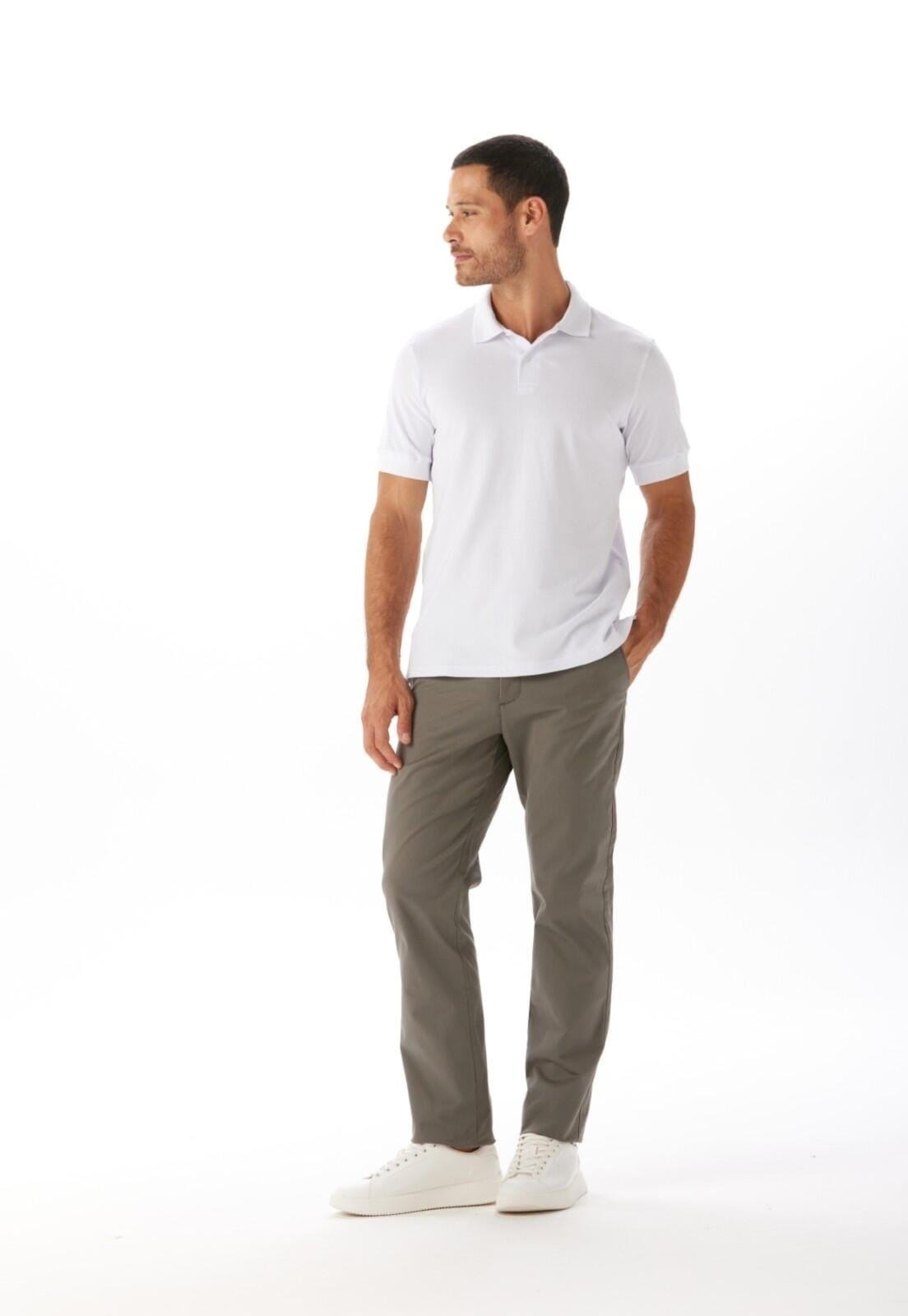 Vista 2 Calça Slim Moovexx Algodão Egípcio 38 Traymon cinza