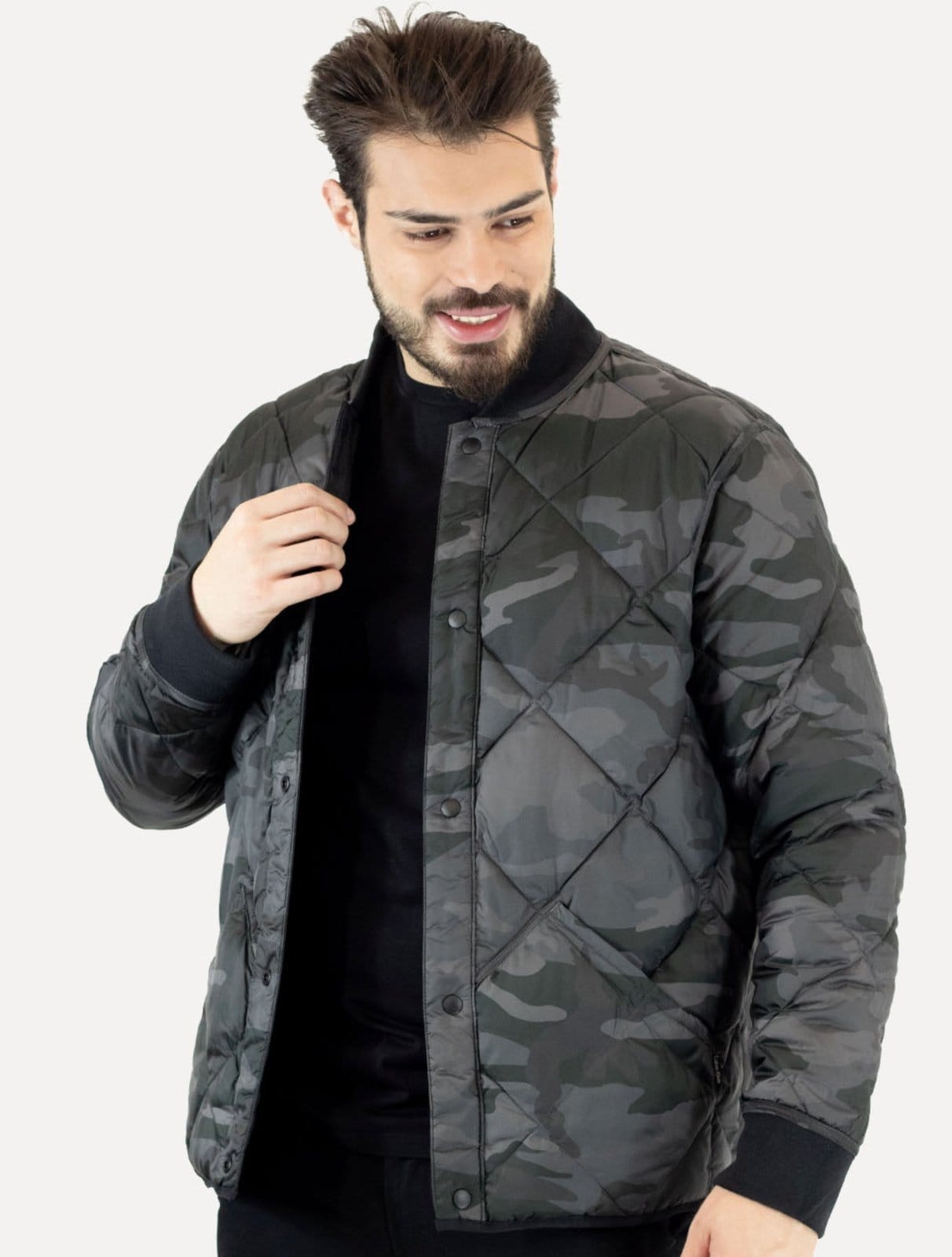 Jaqueta Calvin Klein Jeans Dupla Face Bomber Reversivel Preta