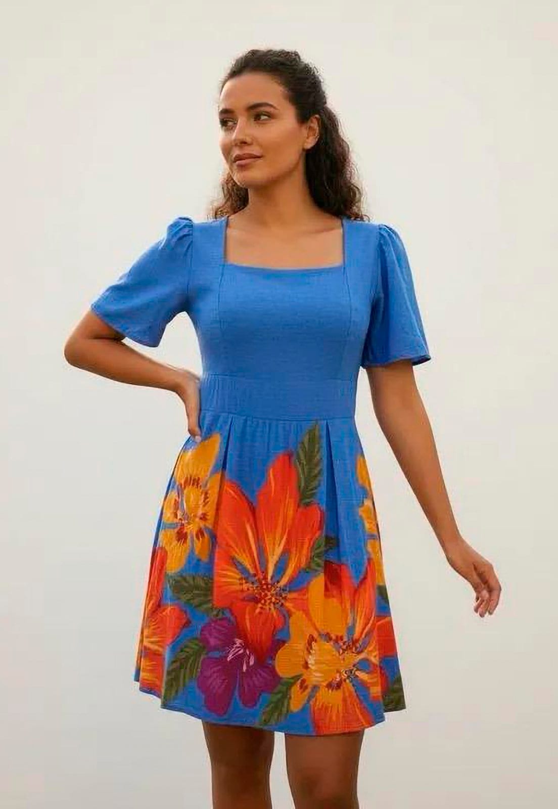 Vestido Amazonia Vital Curto Brisa Verão Azul