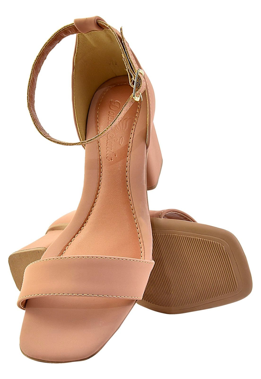 Vista 2 Sandália Salto Bloco Quadrado Donna santa Tradicional Amendoa Donna Santa bege