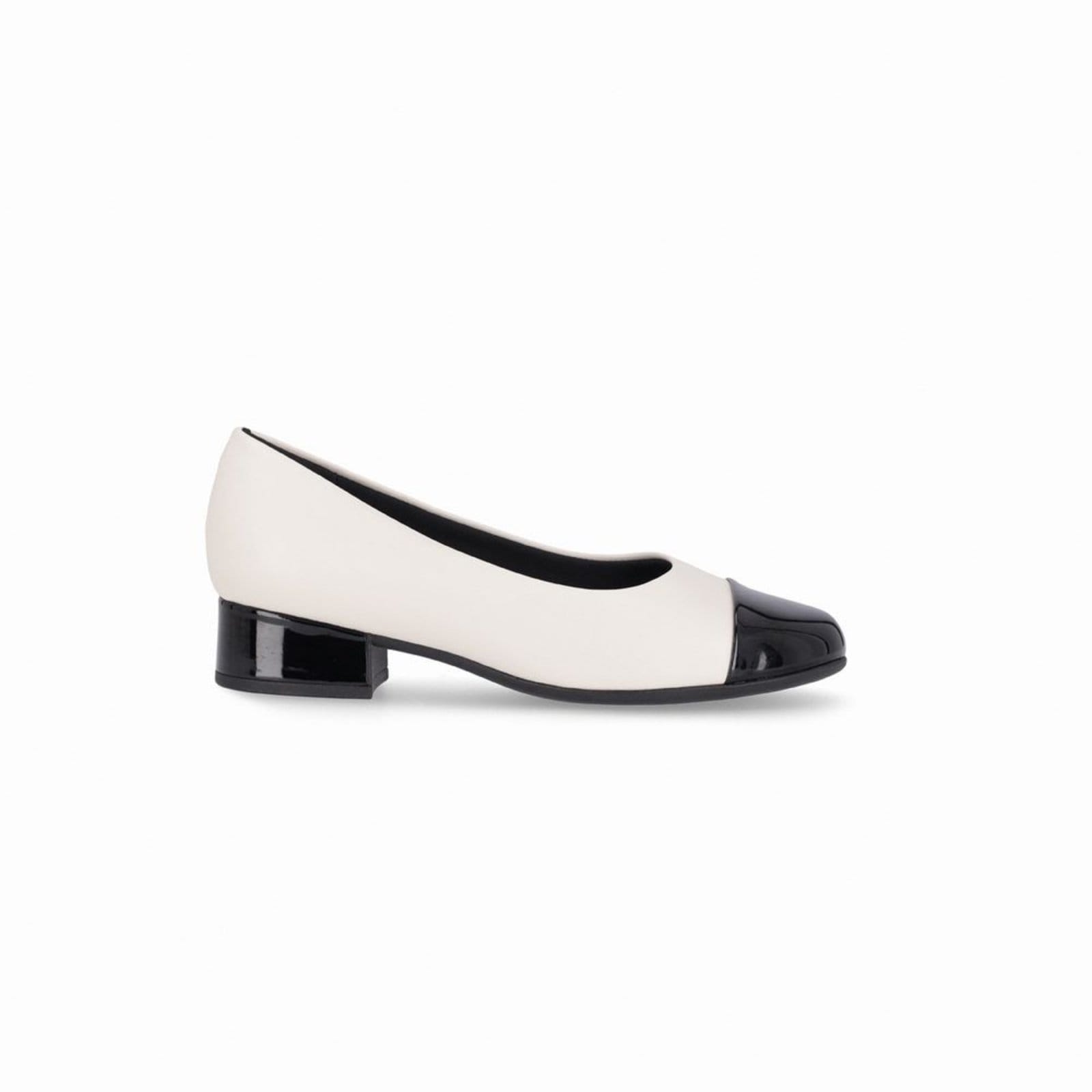 Sapato Jaqueline Salto Baixo Off White