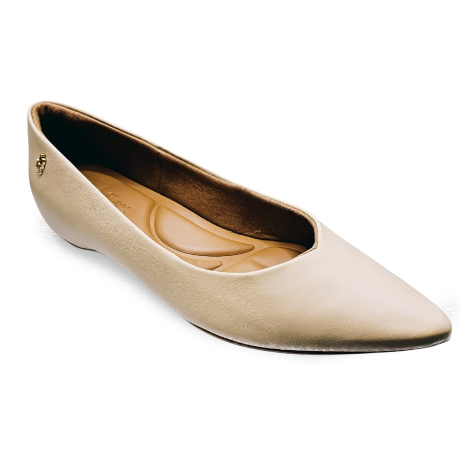 Vista 2 Sapatilha Usaflex Bico Fino com Salto Embutido Usaflex bege