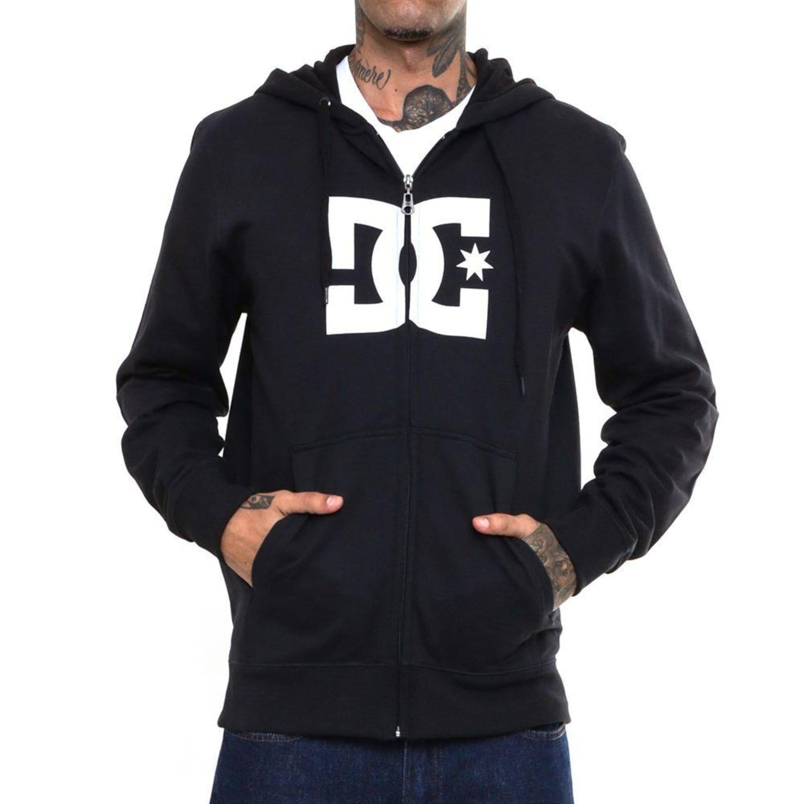 Vista principal Moletom DC Shoes Aberto DC Star Zh Oversize Masculino DC Shoes preto