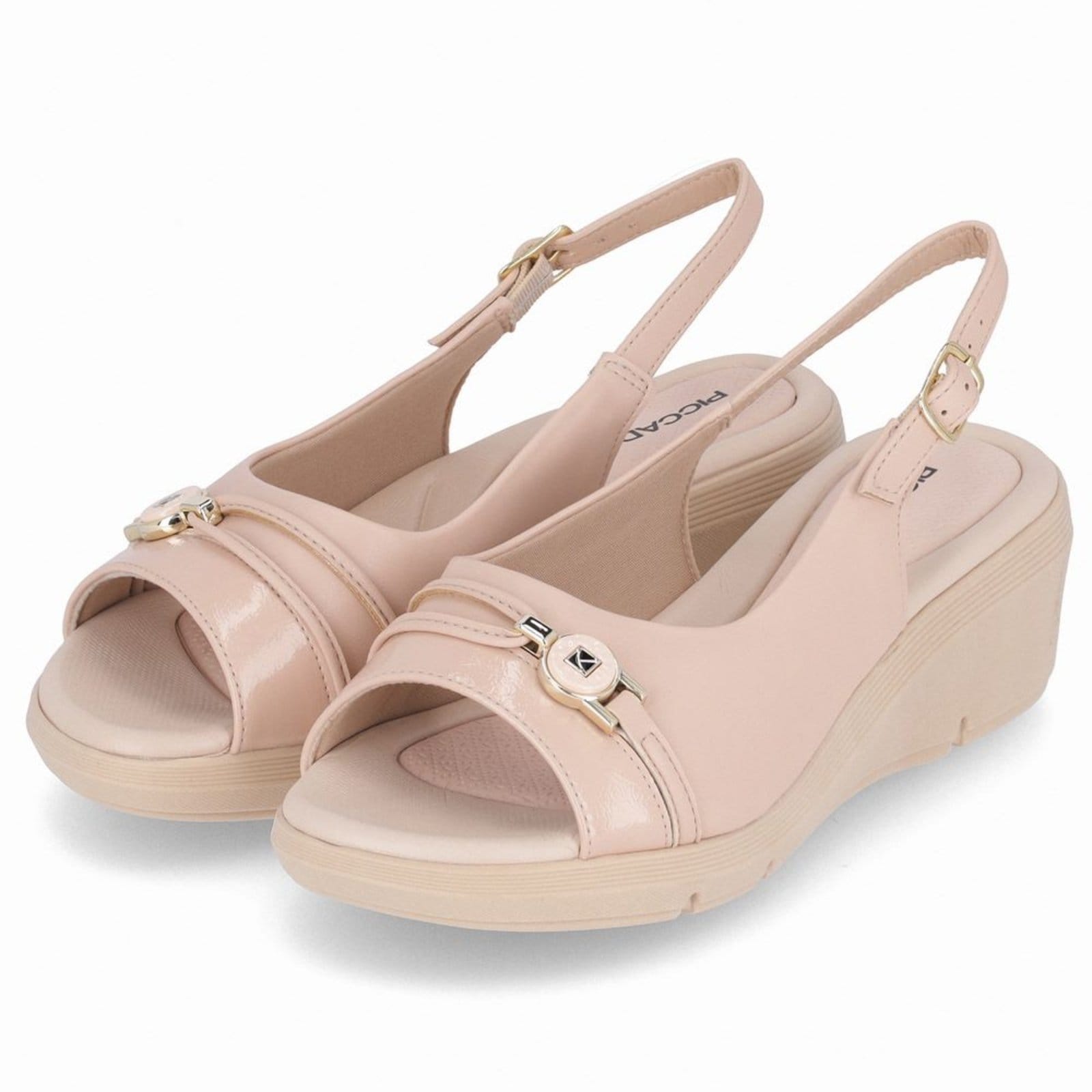Vista 2 Sandália Slingback Cecilia Anabela Médio Rose Piccadilly rosa rose