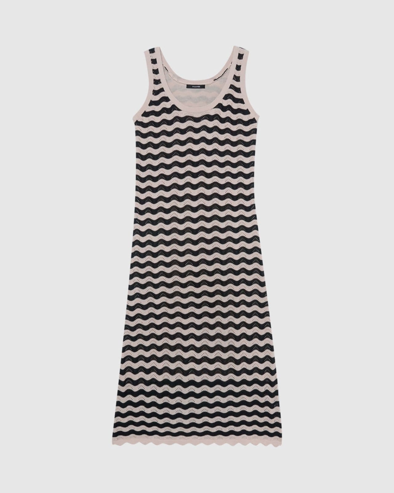 Vista principal Vestido Midi Feminino Estampa Geométrica Em Tricô Malwee preto