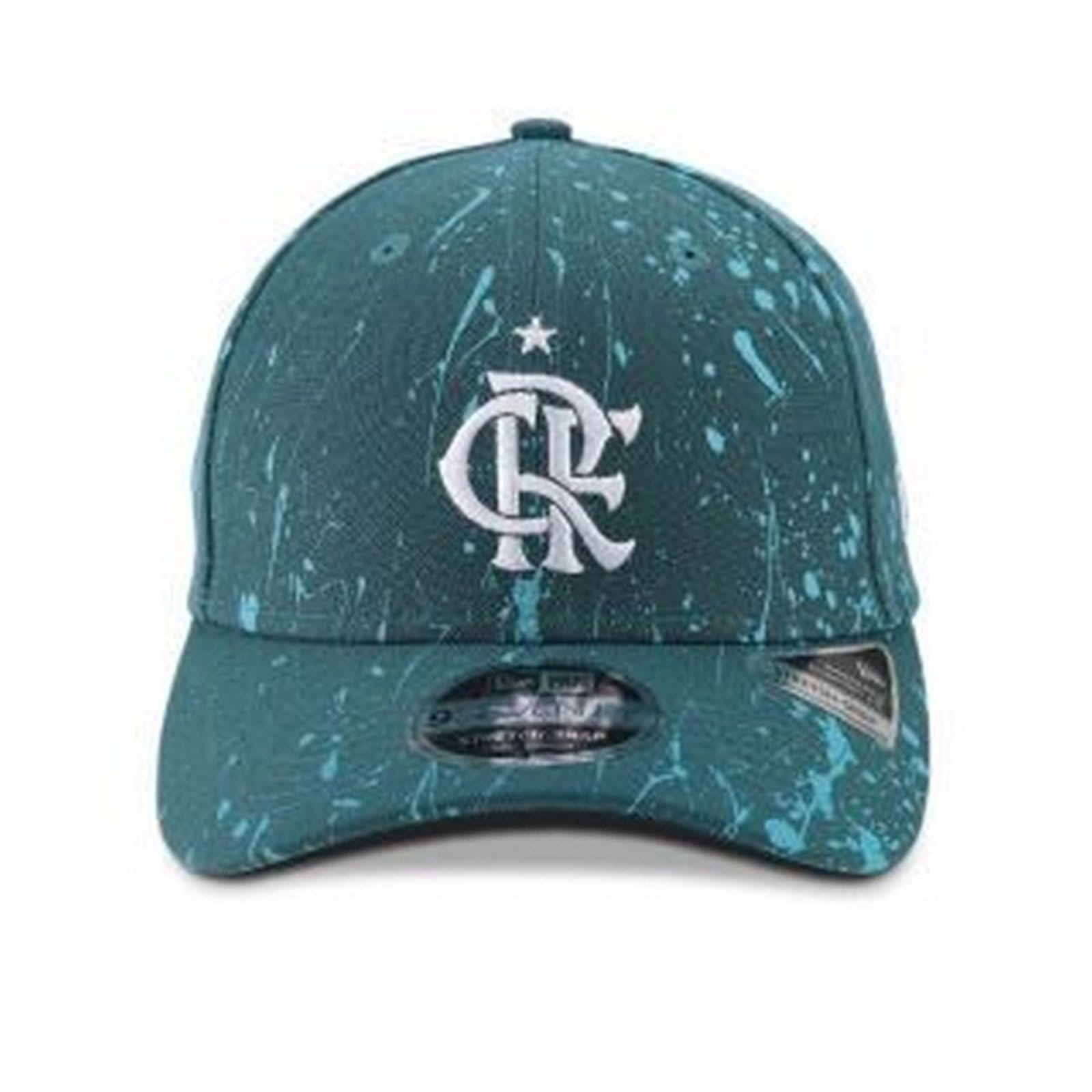 Vista 2 Boné New Era 9SEVENTY STRETCH SNAP Lifestyle Flamengo Paint CRF Futebol new era verde