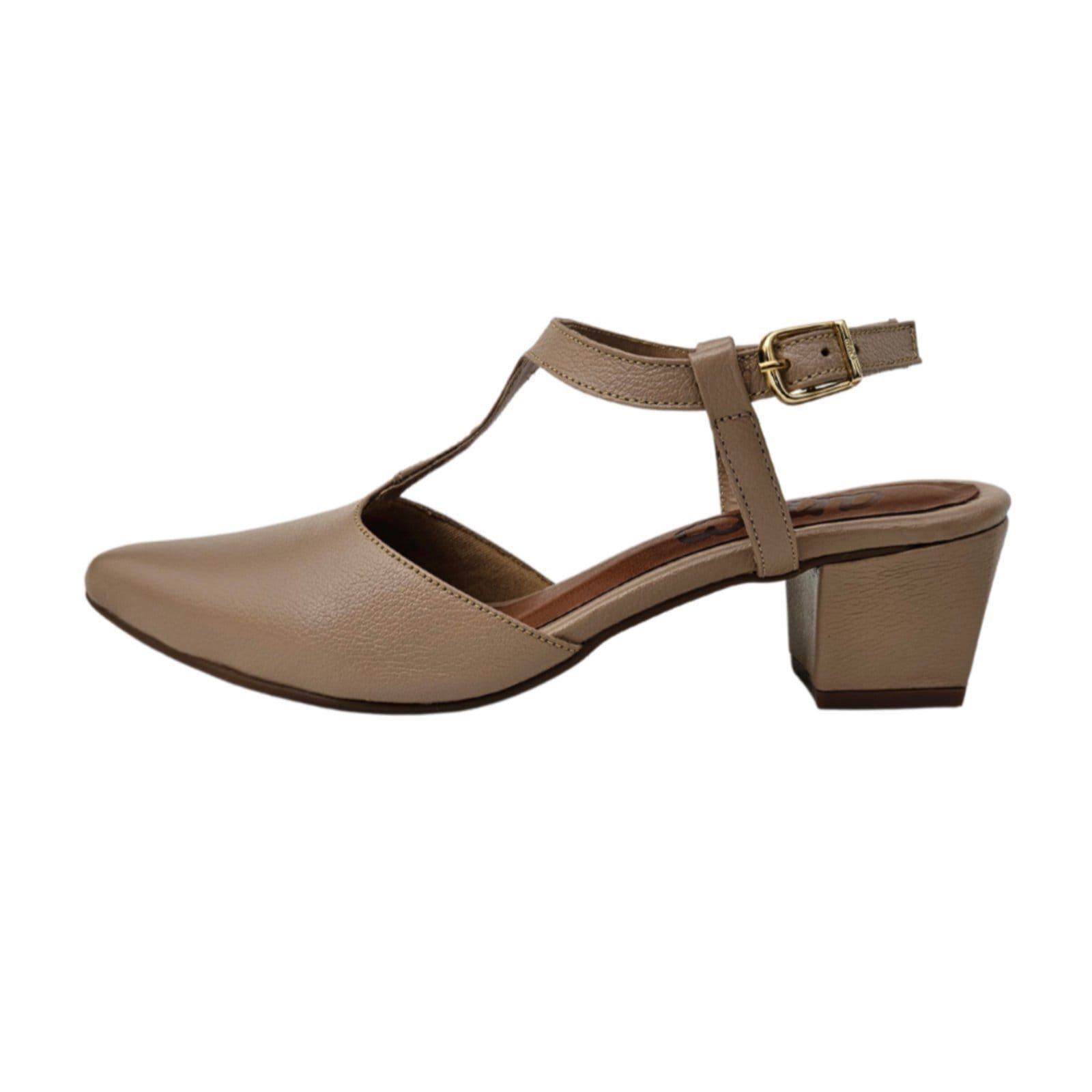 Vista 2 Slingback em Couro Amo Calçados Clara Amo Calçados nude