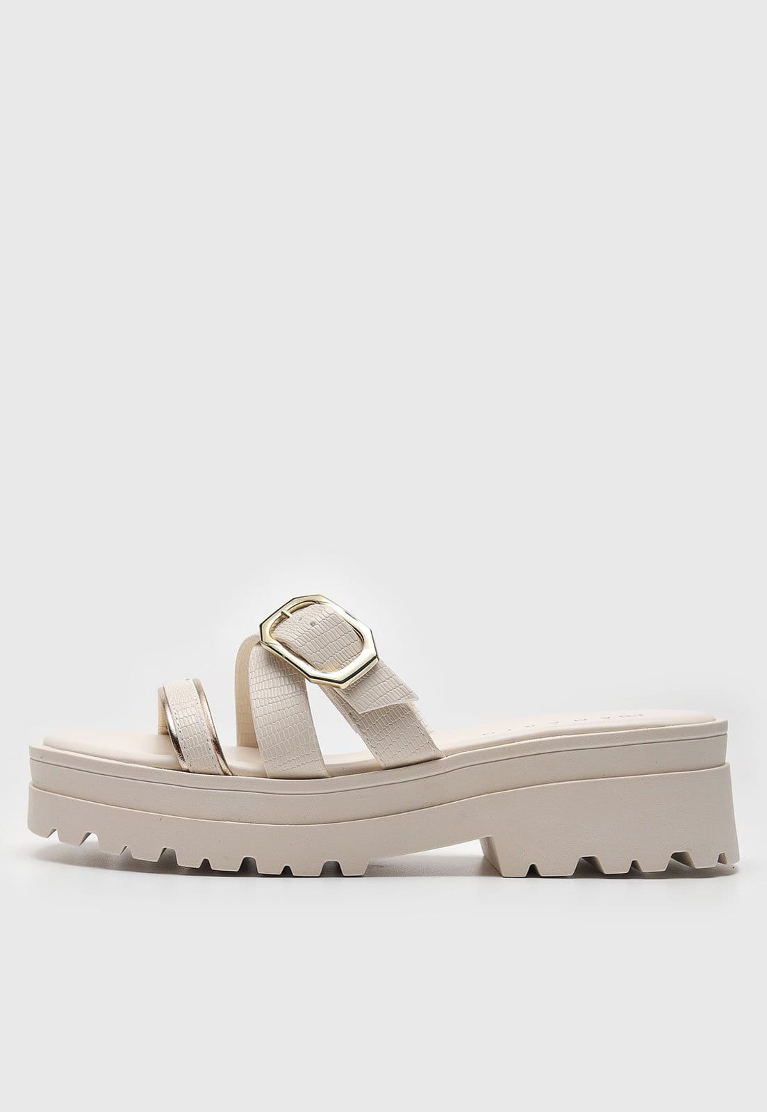 Sandália Ramarim Recorde Matalizado Off-White