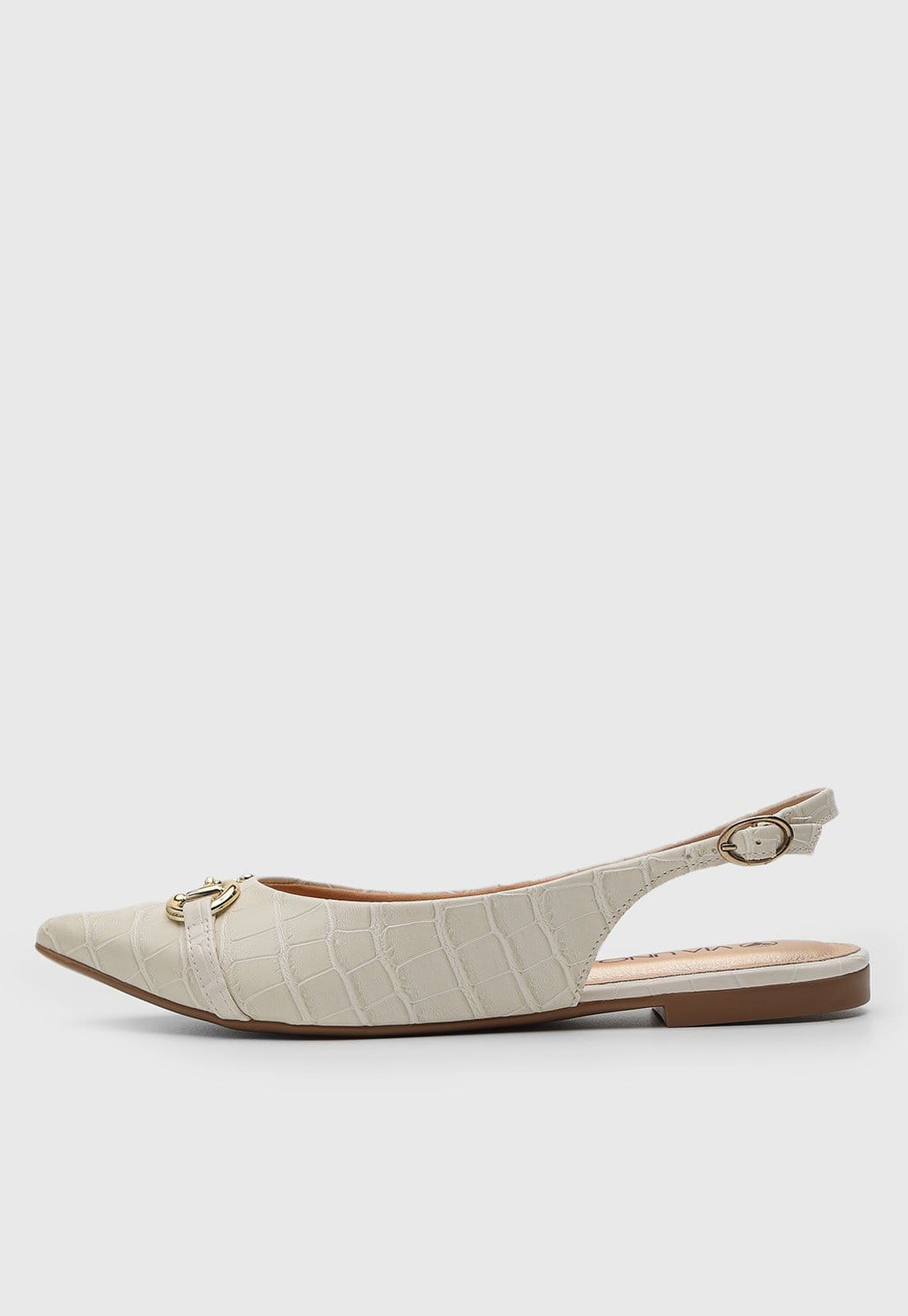 Sapatilha Via Uno Croco Off-White
