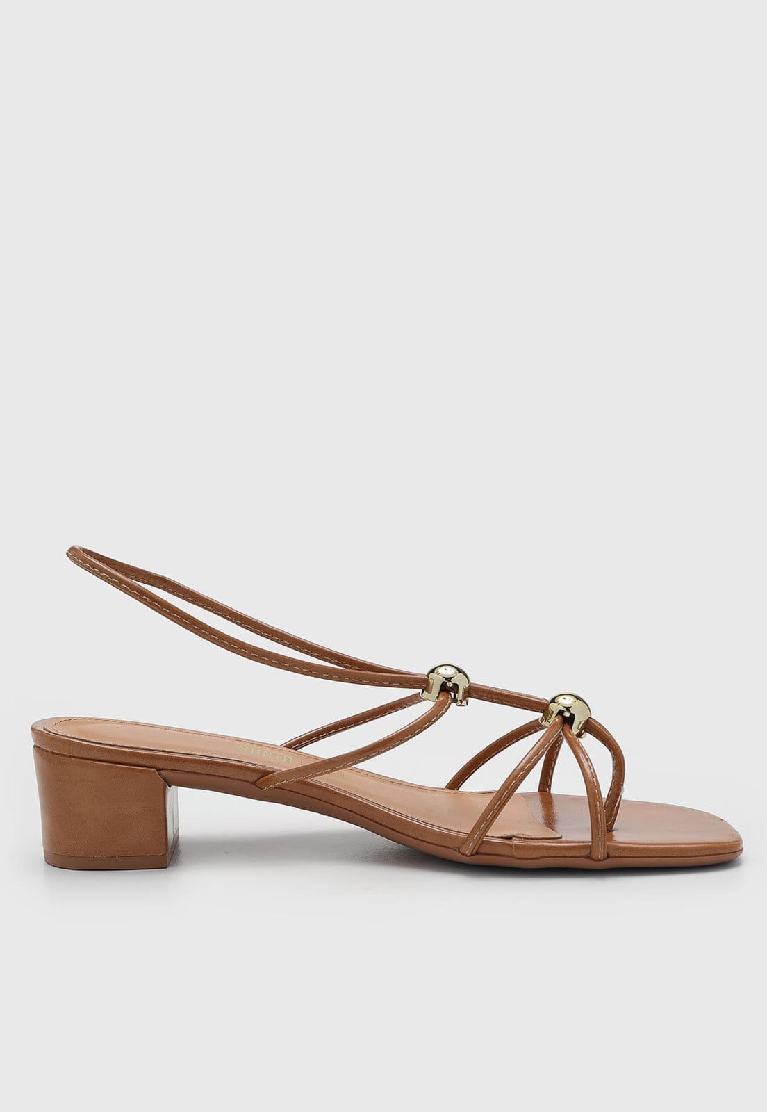 Vista 2 Sandália Feminina Santa Lolla Salto Bloco Esferas Santa Lolla marrom