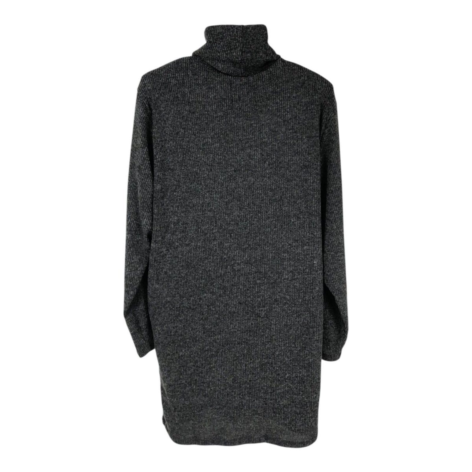 Vista 2 Vestido Manga Longa Gola Alta Triton Triton preto