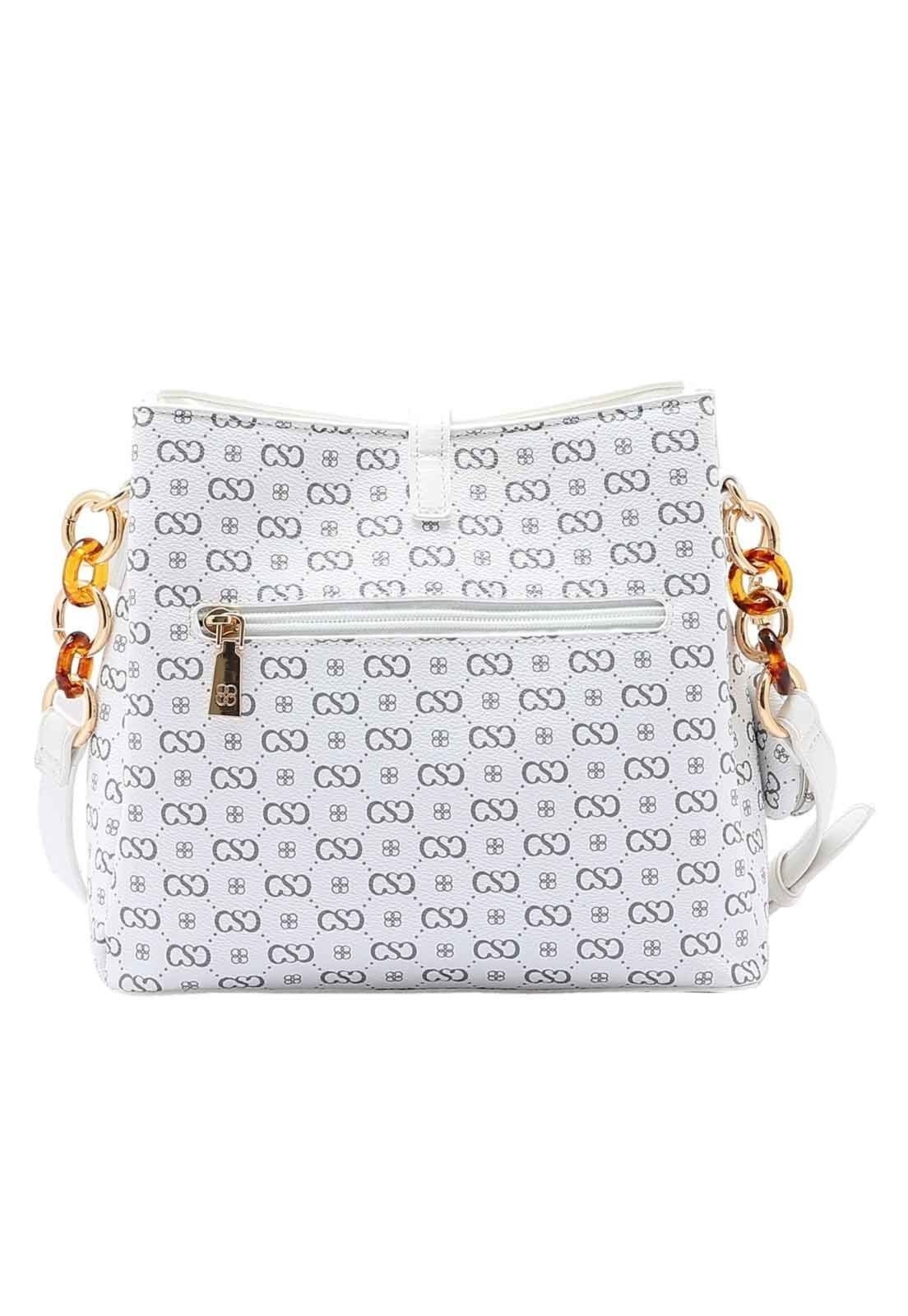 Vista 2 Bolsa Feminina Chenson Original Elegance Luxo Transversal Off-White 3485082 Chenson off-white white