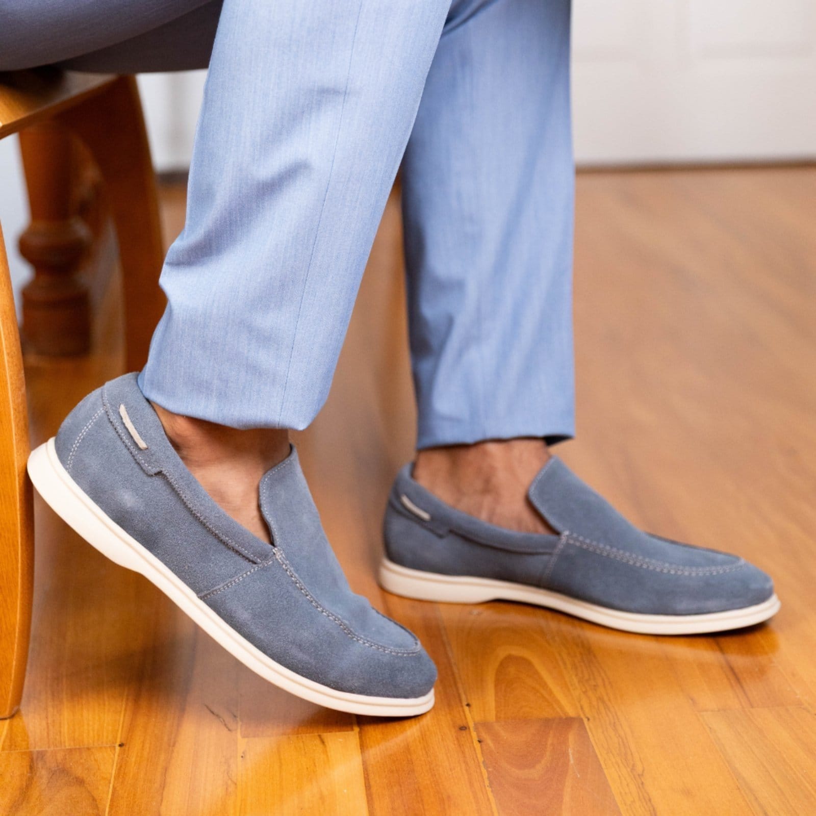 Sapato Masculino Loafer Couro Legítimo Zurich Sola Costurada Jeans