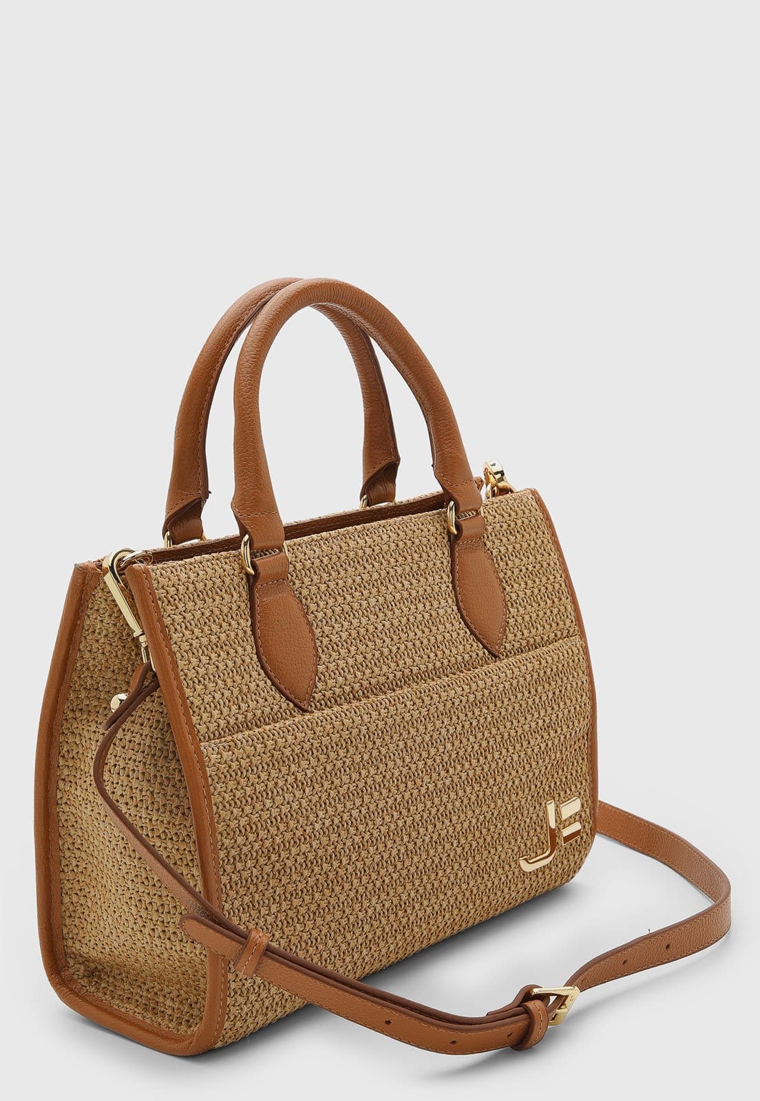 Vista 2 Bolsa Grande Feminina Jorge Bischoff Texturizada Jorge Bischoff caramelo