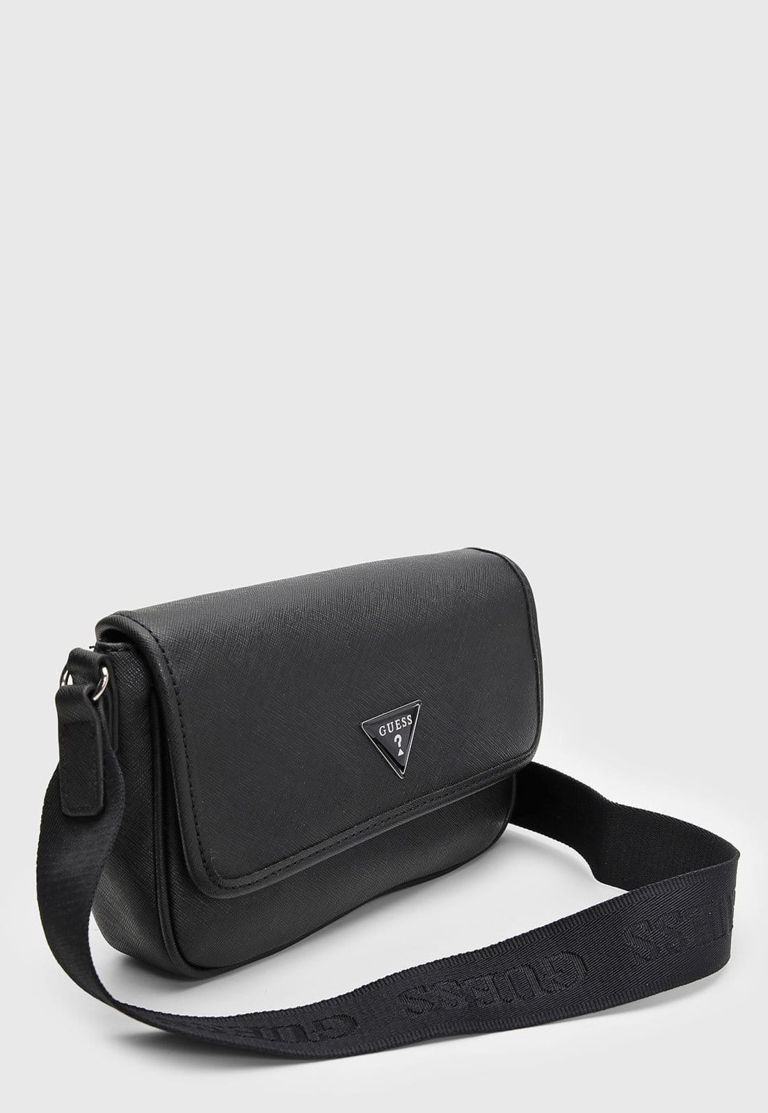 Vista 2 Bolsa Feminina Guess Pequena Texturizada Preta Guess preto