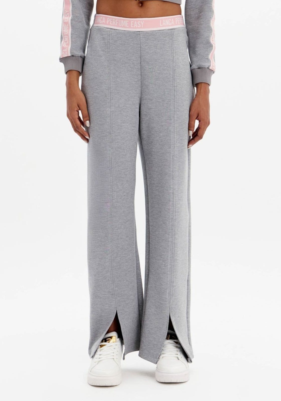Vista 2 Calça Reta De Cintura Média Com Gorgurão Sport Easy cinza