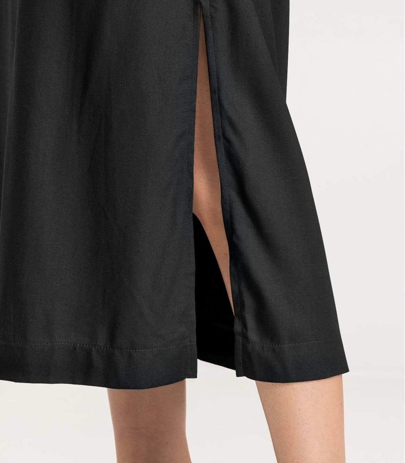 Vista 2 Vestido Midi Feminino em Tecido Linho Dianna Dianna preto