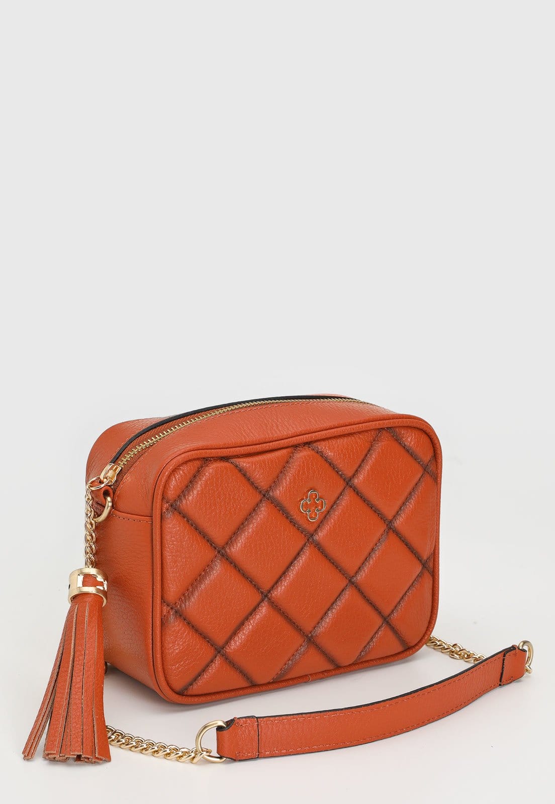 Vista 2 Bolsa Feminina Capodarte Tiracolo Média Matelassê Capodarte laranja
