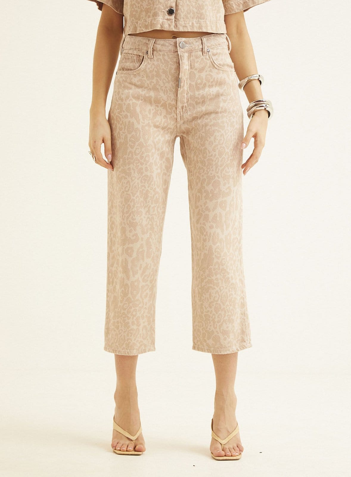 Calça Sarja Feminina Over Estampada Triton Solar Feline