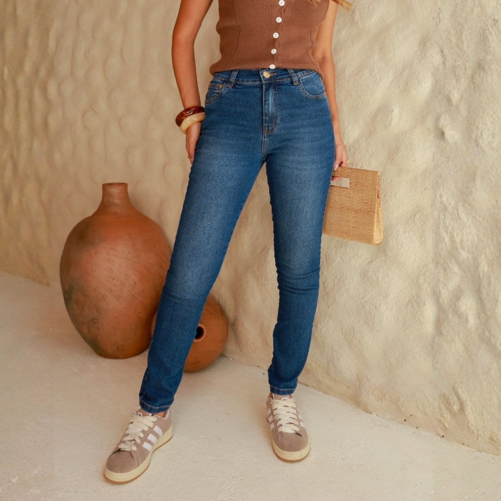 Vista principal Calça Jeans Skinny Feminino Revanche Oakland Revanche unico