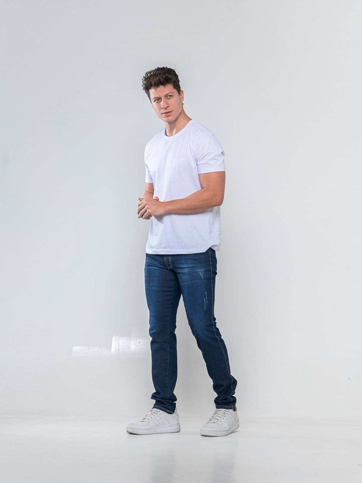 Calça Jeans Escuro Masculina Tempo Habil Casual e Confortavel