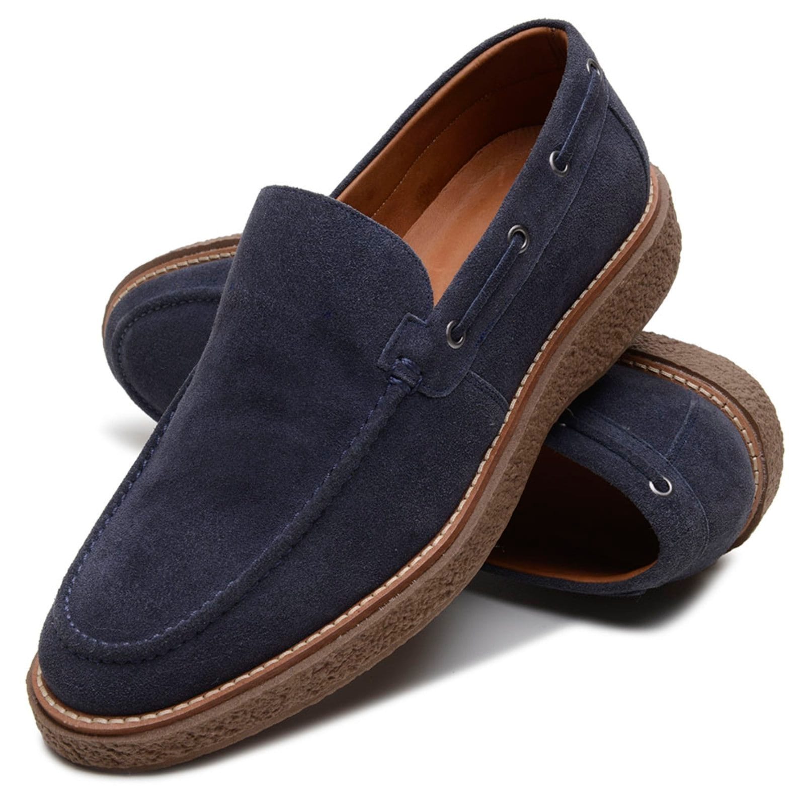 Vista principal Sapato Dockside Masculino Veritimo Slip On Em Couro Casual Sofisticado Camurça Conforto Azul Veritimo azul marinho