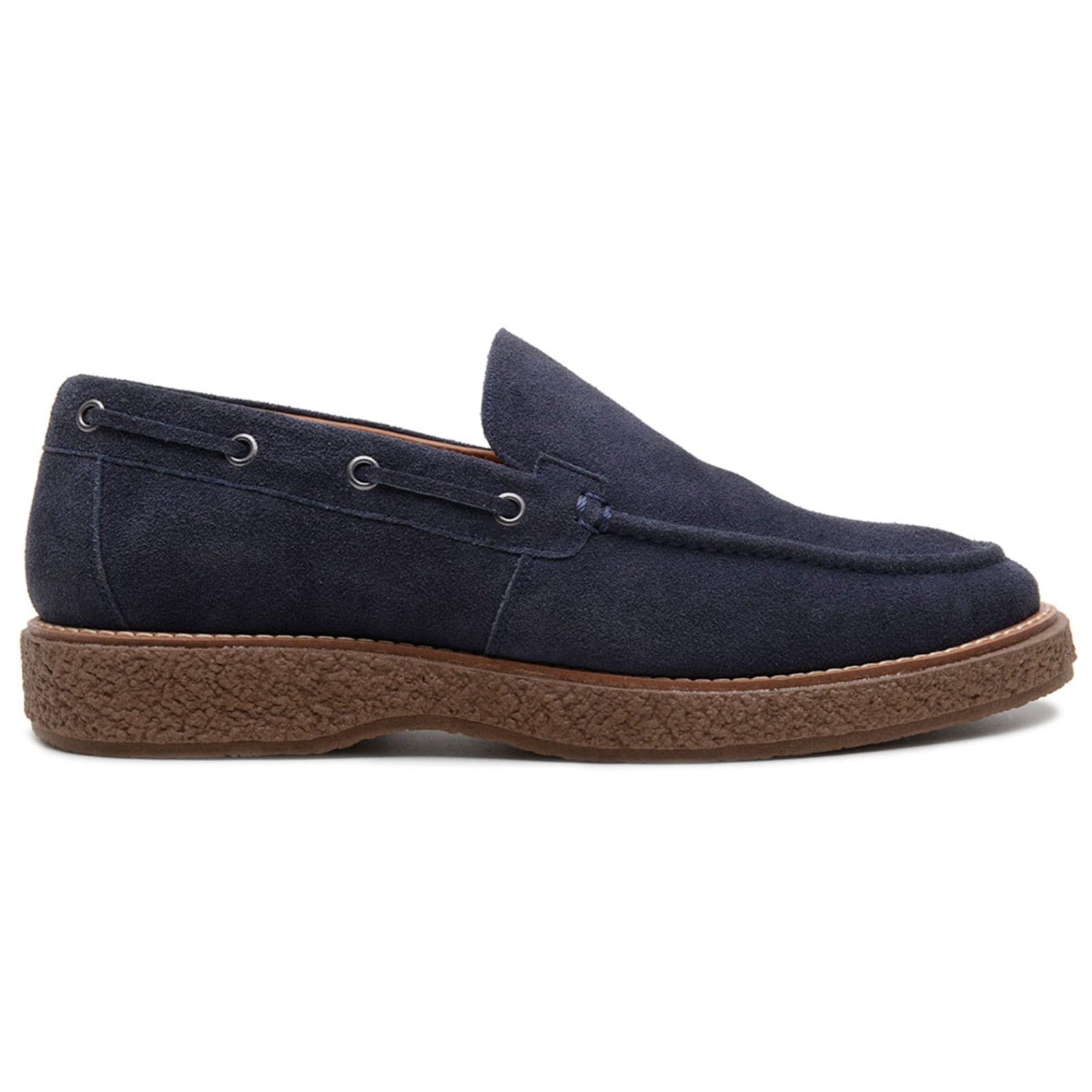 Vista 2 Sapato Dockside Masculino Veritimo Slip On Em Couro Casual Sofisticado Camurça Conforto Azul Veritimo azul marinho