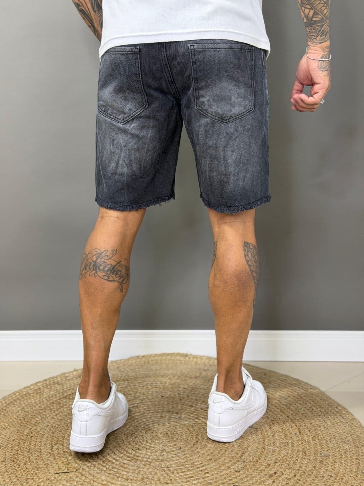 Vista 2 Bermuda Jogador Masculina Avec Básica Casual Avec cinza/grafite/jeans