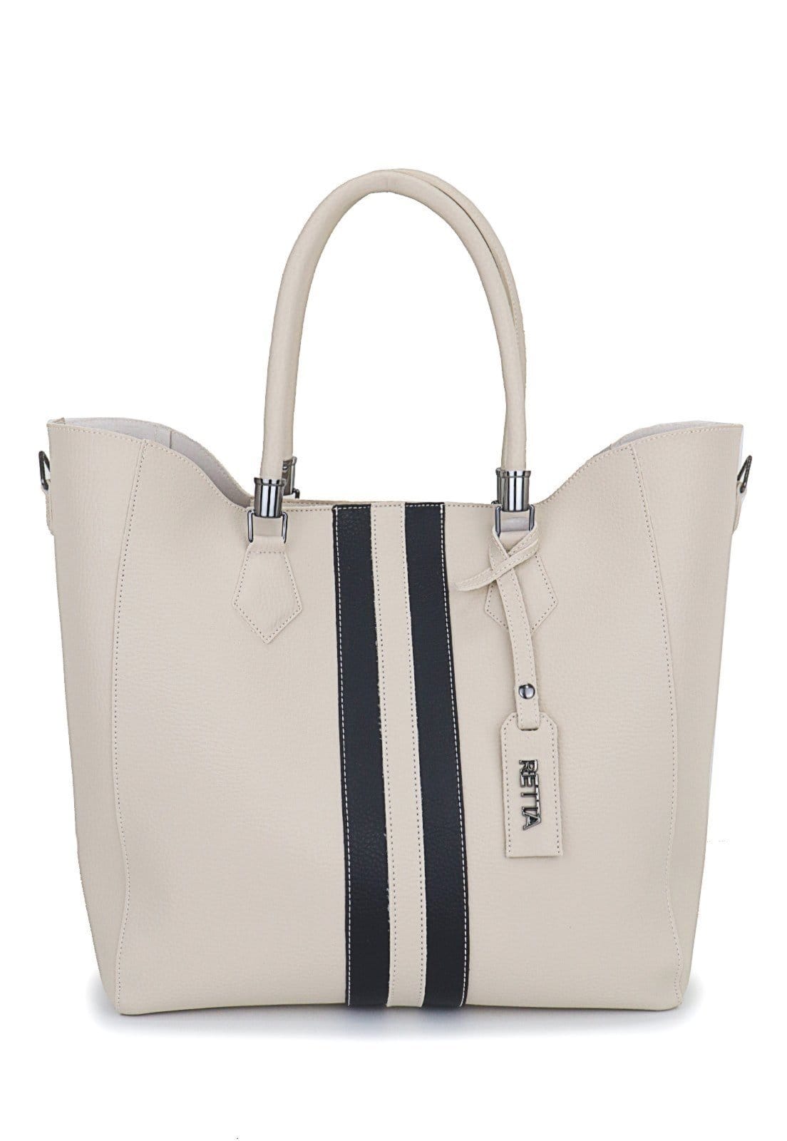 Vista 2 Bolsa Feminina Saco Transversal e de Mão Retta Oficial Marfim e Preto Retta Oficial off-white