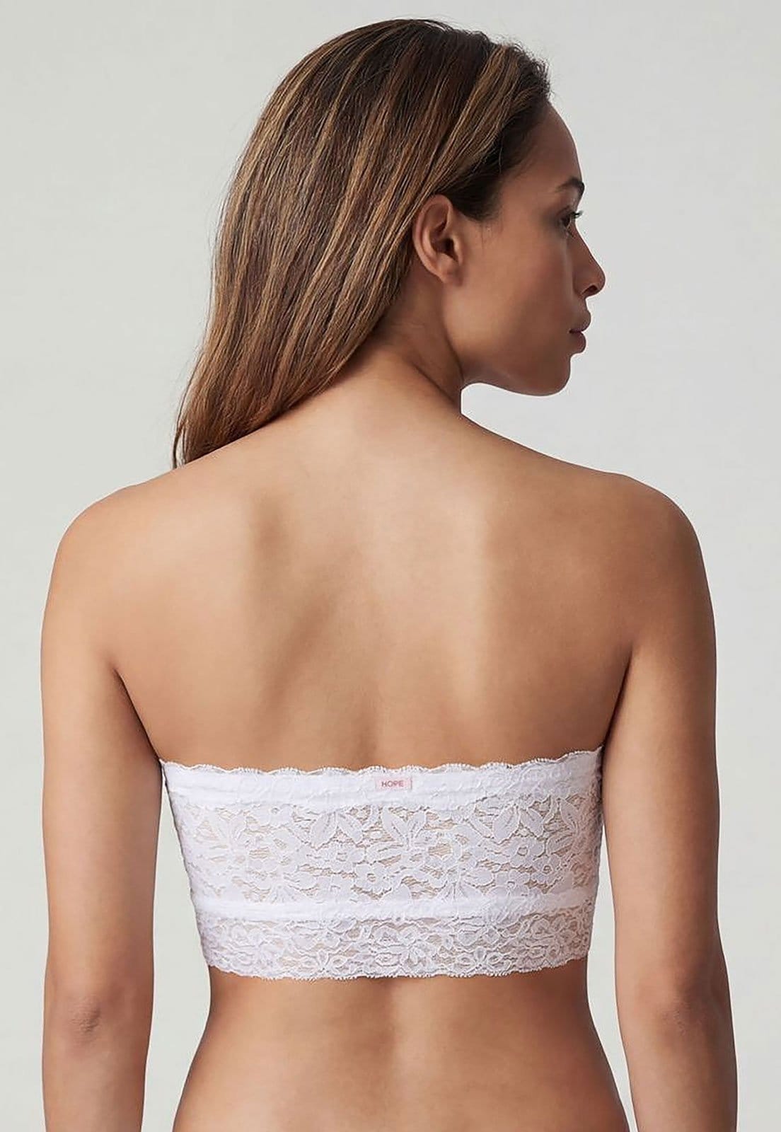 Vista 2 Sutiã Faixa Feminino Hope Renda Bojo Removível Branca Hope branco