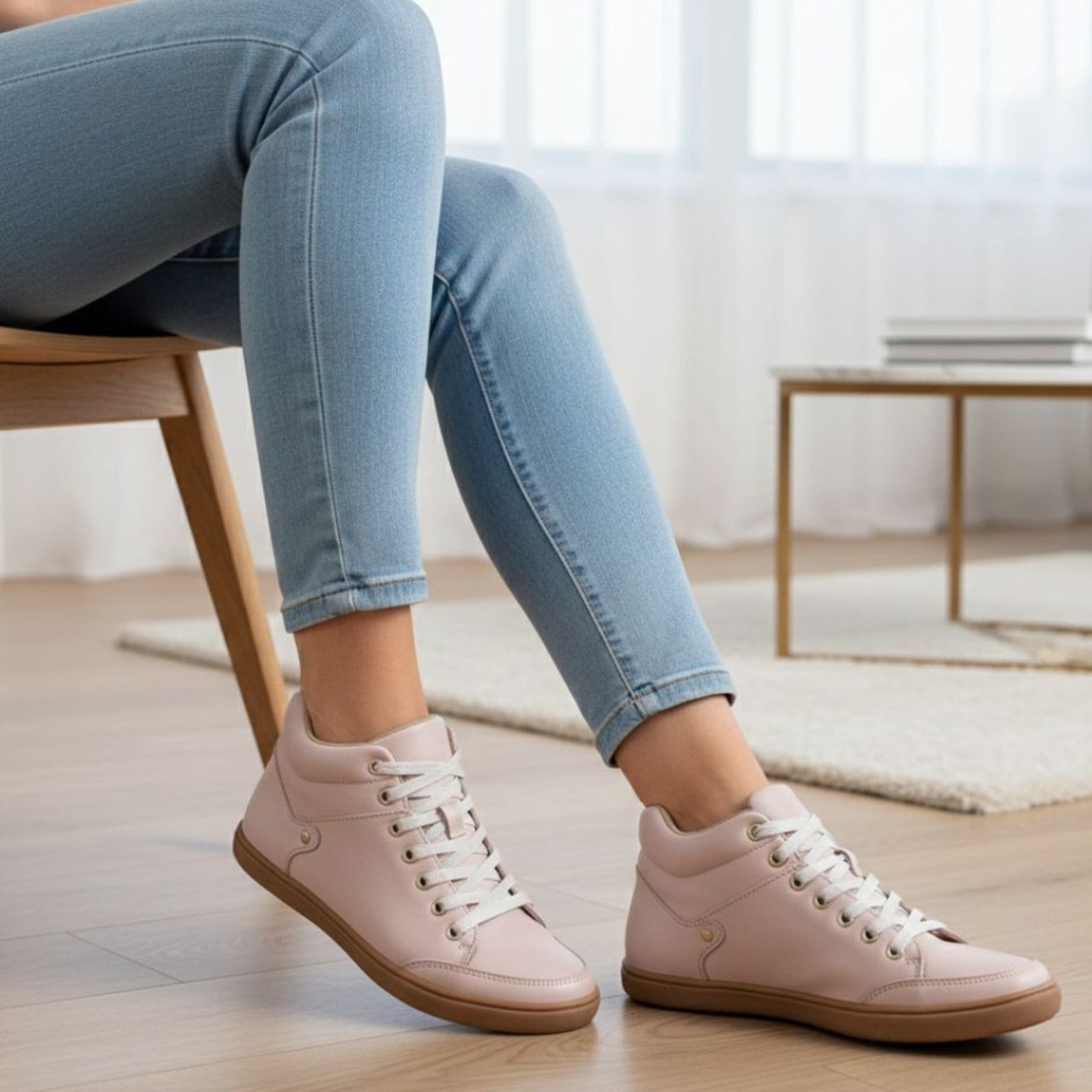 Vista principal Bota Botinha Feminina Nude Rosê Sem Salto Comfort ROMEU E JULIETA SHOES rosê nude